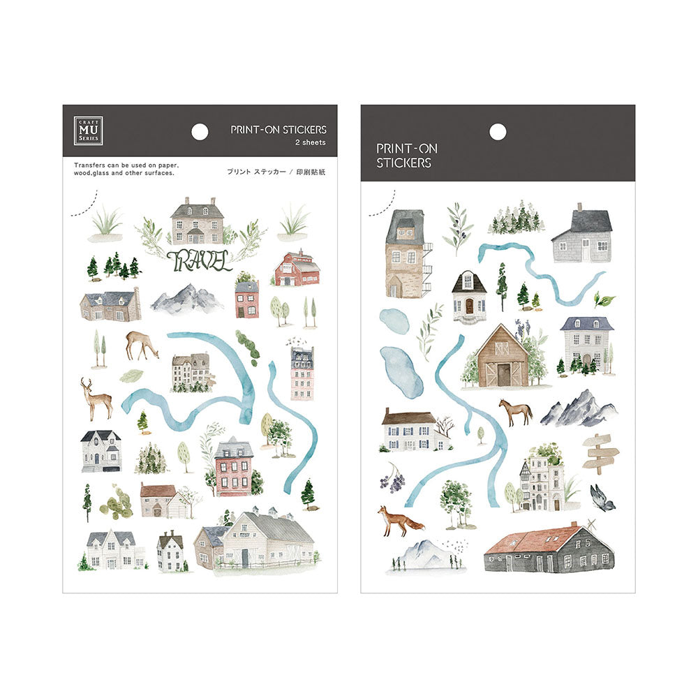 MU Print-On Stickers-067 Little Village - Smidapaper Ikigai Shop
