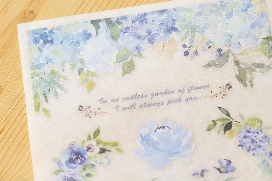 MU Print-On Stickers-039 Romantic Blue Rose - Smidapaper Ikigai Shop