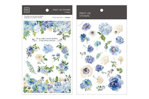 MU Print-On Stickers-039 Romantic Blue Rose - Smidapaper Ikigai Shop