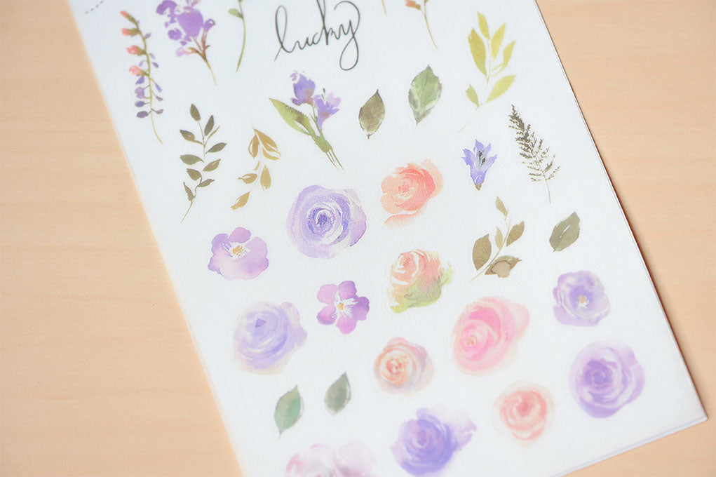 MU Print-On Stickers-071 Lilac Purple Roses - Smidapaper Ikigai Shop