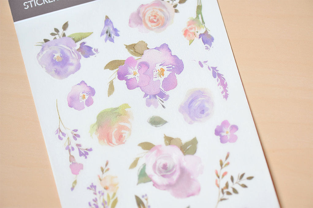 MU Print-On Stickers-071 Lilac Purple Roses - Smidapaper Ikigai Shop