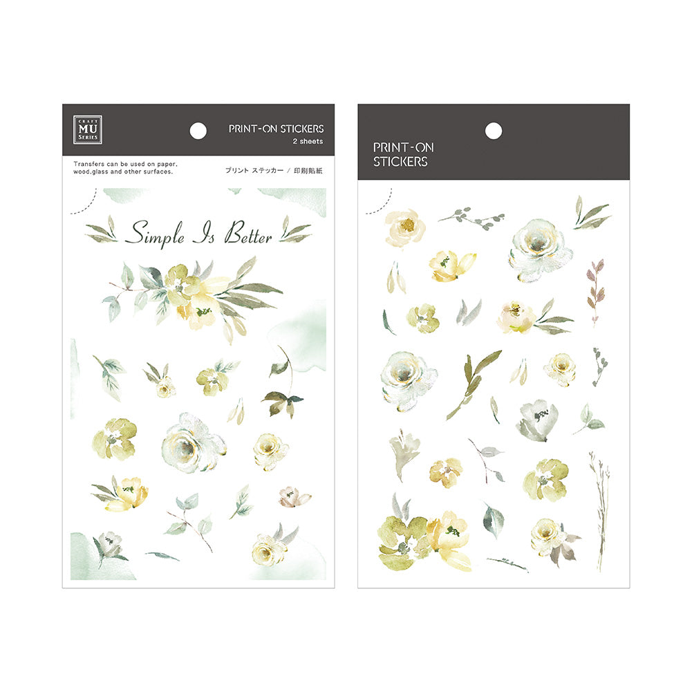 MU Print-On Stickers-081 Evergreen Roses - Smidapaper Ikigai Shop