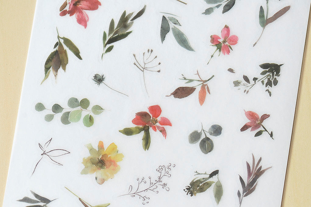 MU Print-On Stickers-082 Crimson Wildflowers - Smidapaper Ikigai Shop