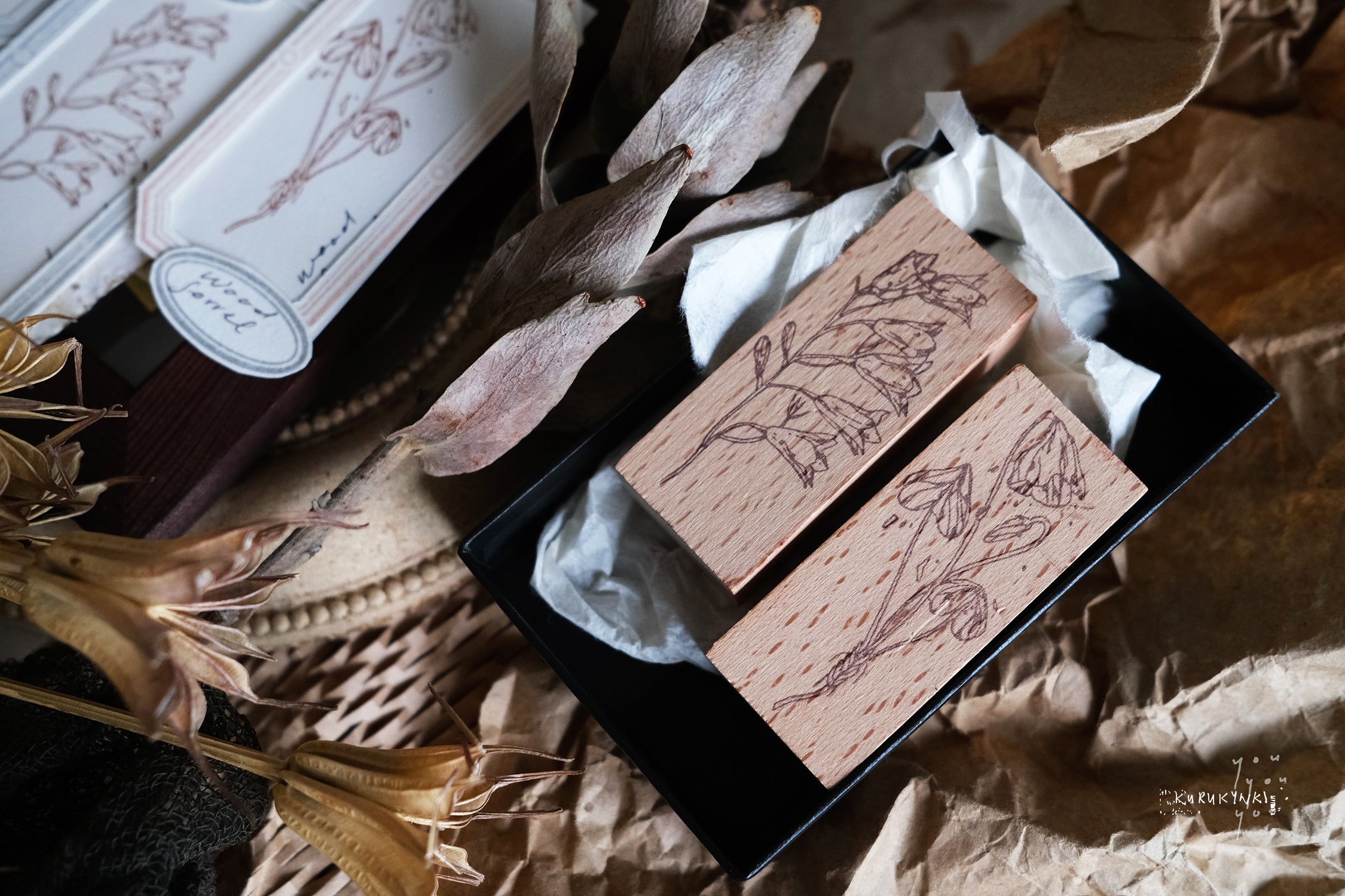 Kurukynki You:S.7 Classic Botanical Rubber Stamp (4 designs, sold separately) - Smidapaper Ikigai Shop