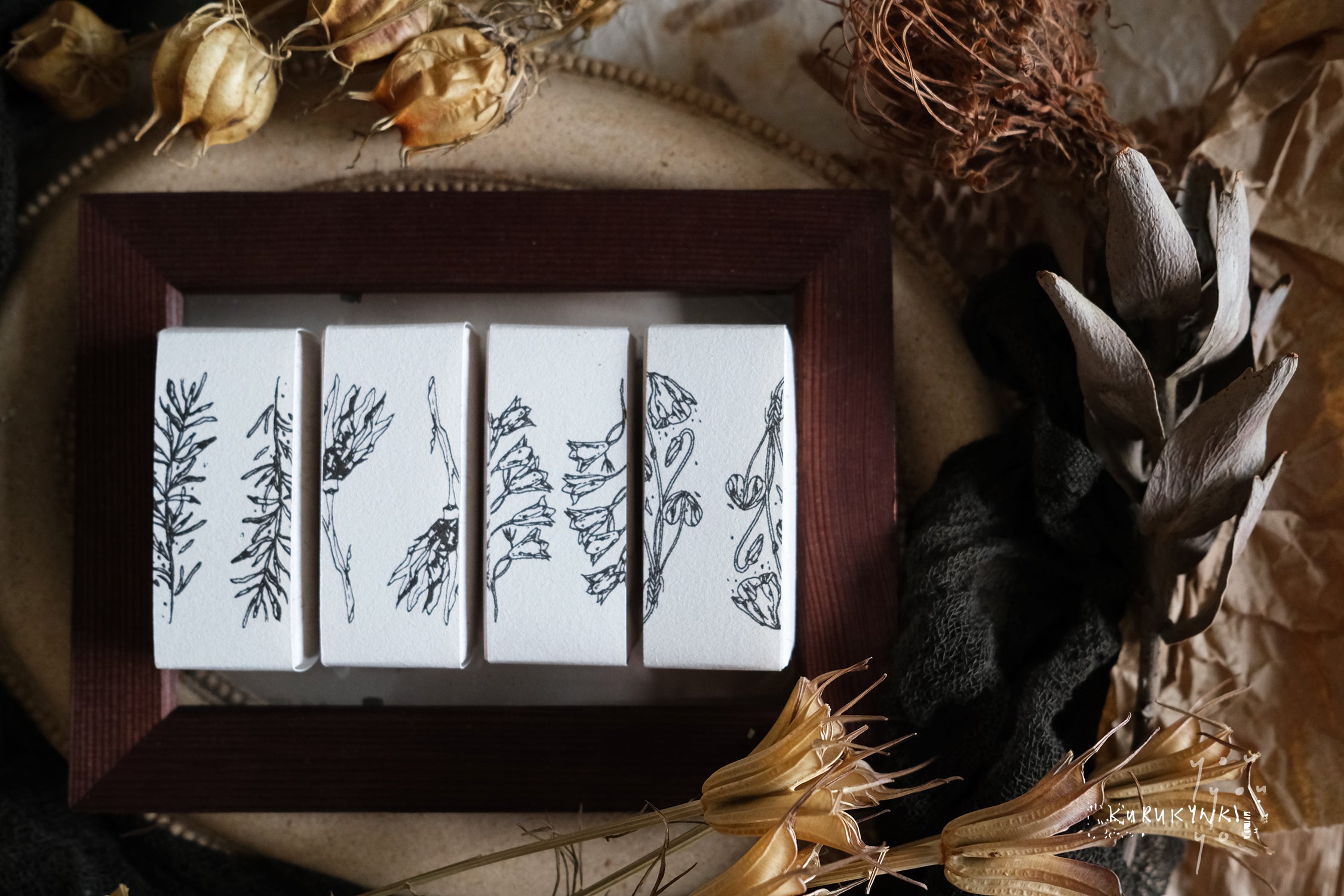 Kurukynki You:S.7 Classic Botanical Rubber Stamp (4 designs, sold separately) - Smidapaper Ikigai Shop