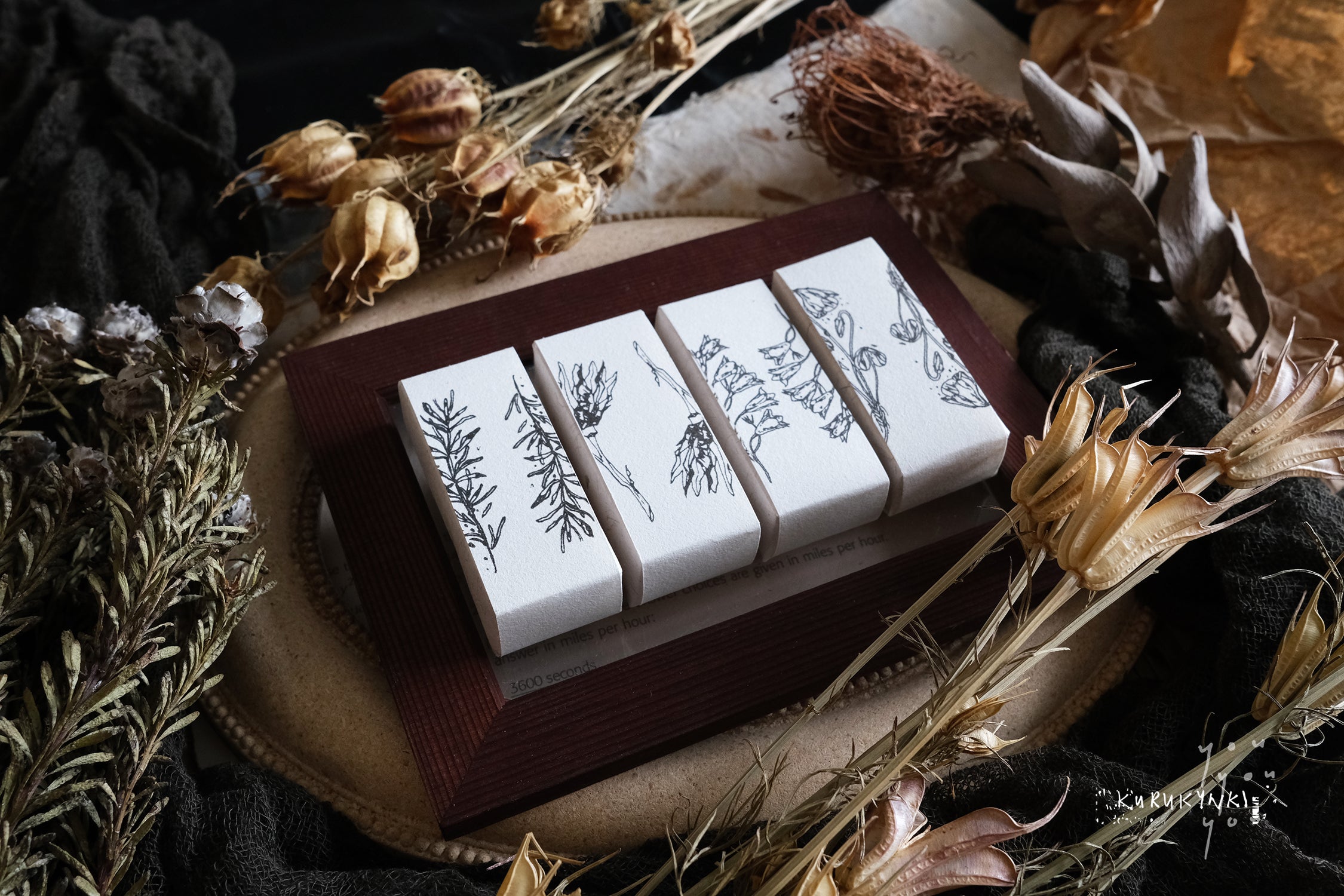 Kurukynki You:S.7 Classic Botanical Rubber Stamp (4 designs, sold separately) - Smidapaper Ikigai Shop