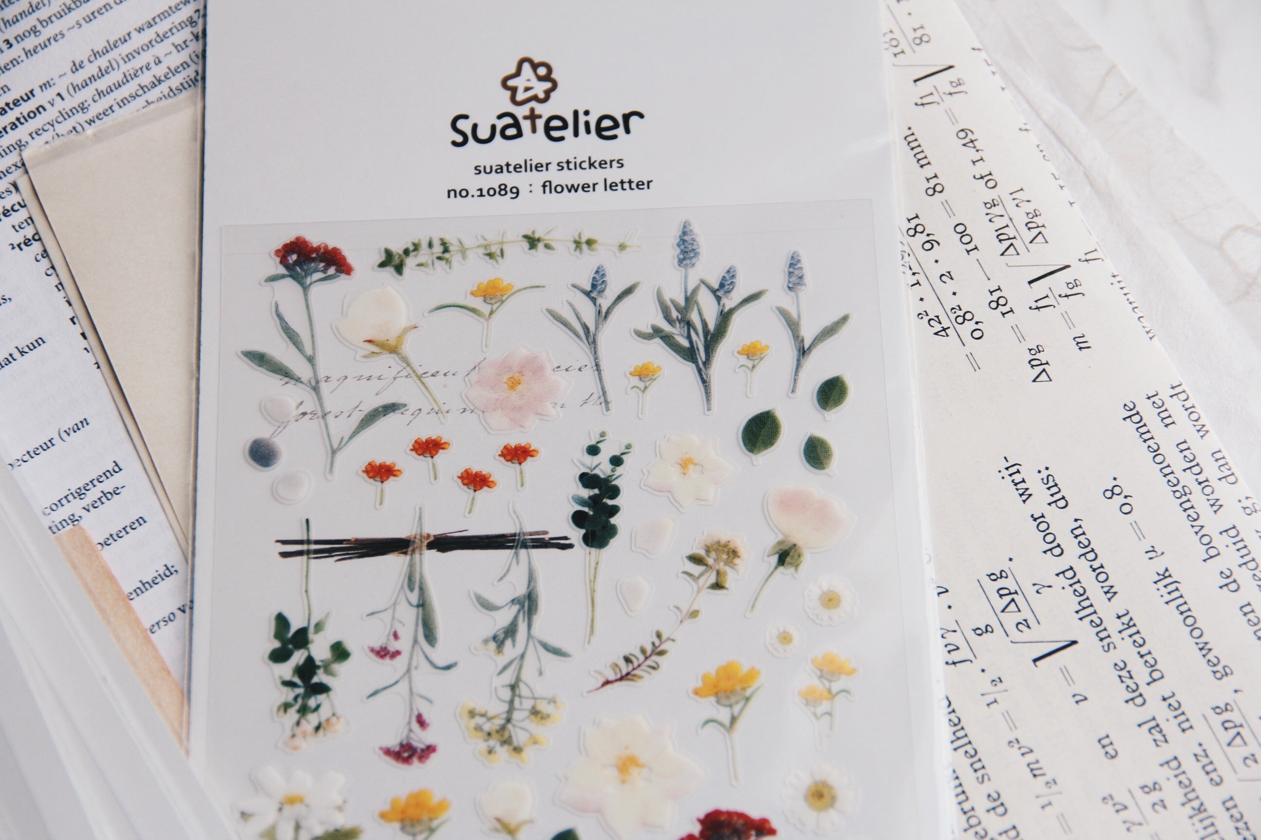 Suatelier Flower Letter Stickers - Smidapaper Ikigai Shop