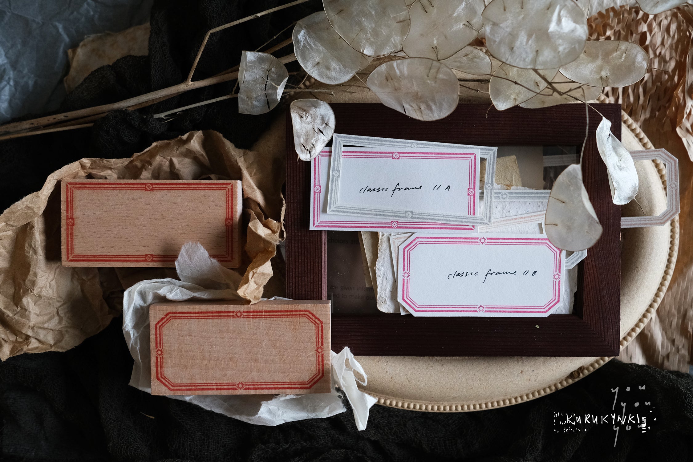 Kurukynki You:S.7 Classic Frame Rubber Stamps (6 designs, sold separately) - Smidapaper Ikigai Shop
