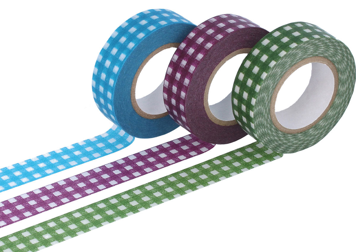 Classiky Gingham Washi Tape (Set of 3) - Smidapaper Ikigai Shop