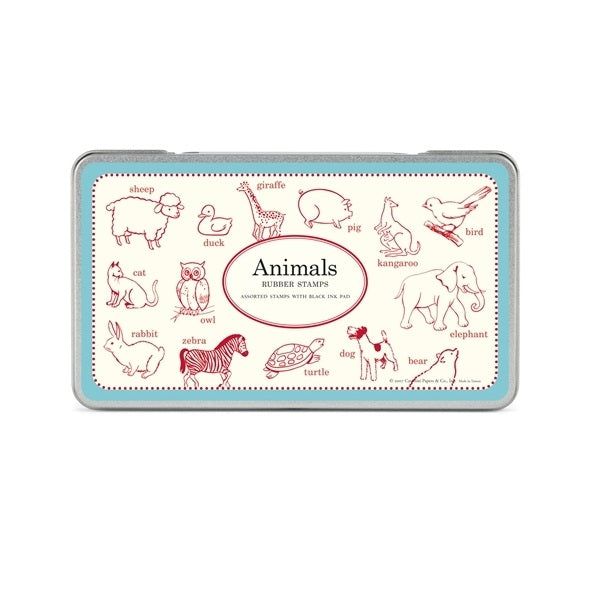 Cavallini & Co. Rubber Stamp Set - Animals - Smidapaper Ikigai Shop