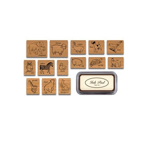 Cavallini & Co. Rubber Stamp Set - Animals - Smidapaper Ikigai Shop