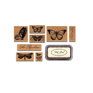 Cavallini & Co. Rubber Stamp Set - Butterflies - Smidapaper Ikigai Shop