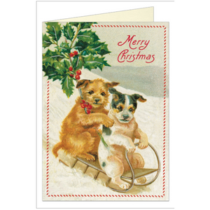 Cavallini & Co. - Christmas Dogs Single Greeting Card - Smidapaper Ikigai Shop