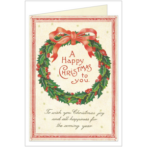 Cavallini & Co. - Christmas Wreath Single Greeting Card - Smidapaper Ikigai Shop