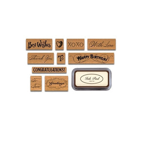 Cavallini & Co. Rubber Stamp Set - Greetings - Smidapaper Ikigai Shop
