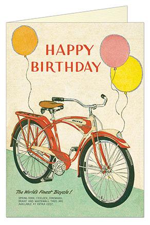 Cavallini & Co. - Happy Birthday Bicycle Single Card - Smidapaper Ikigai Shop