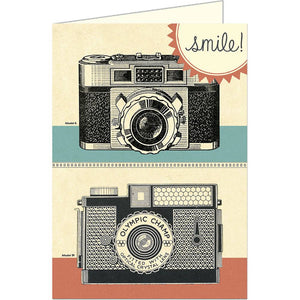 Cavallini & Co. - Smile Vintage Camera Single Greeting Card - Smidapaper Ikigai Shop