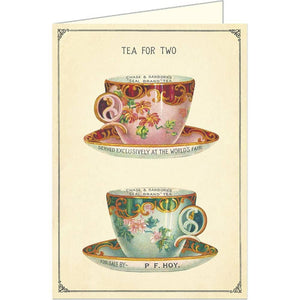Cavallini & Co. - Tea For Two Single Greeting Card - Smidapaper Ikigai Shop