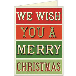 Cavallini & Co. - We Wish You A Merry Christmas Single Greeting Card - Smidapaper Ikigai Shop