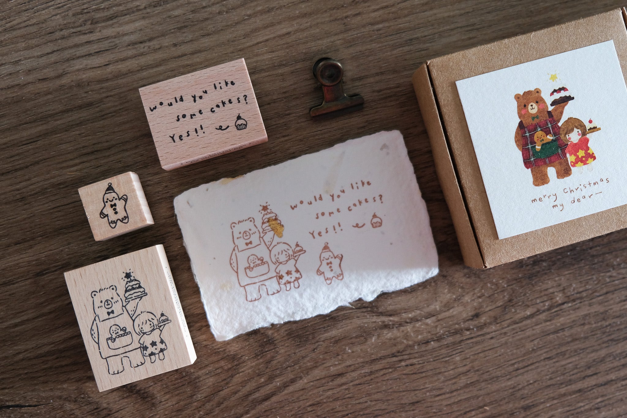 Sweet Christmas Rubber Stamp Set (3 types)