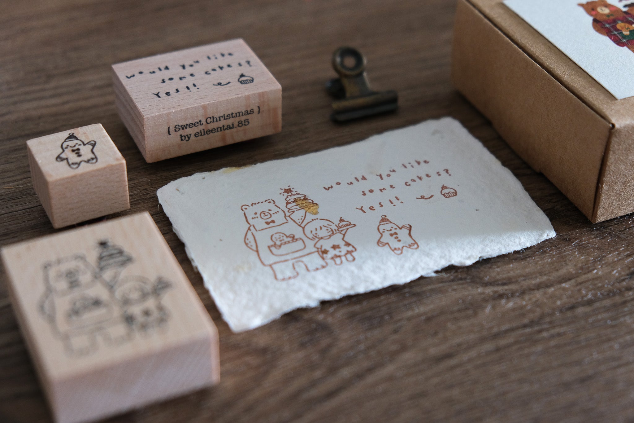 Sweet Christmas Rubber Stamp Set (3 types)
