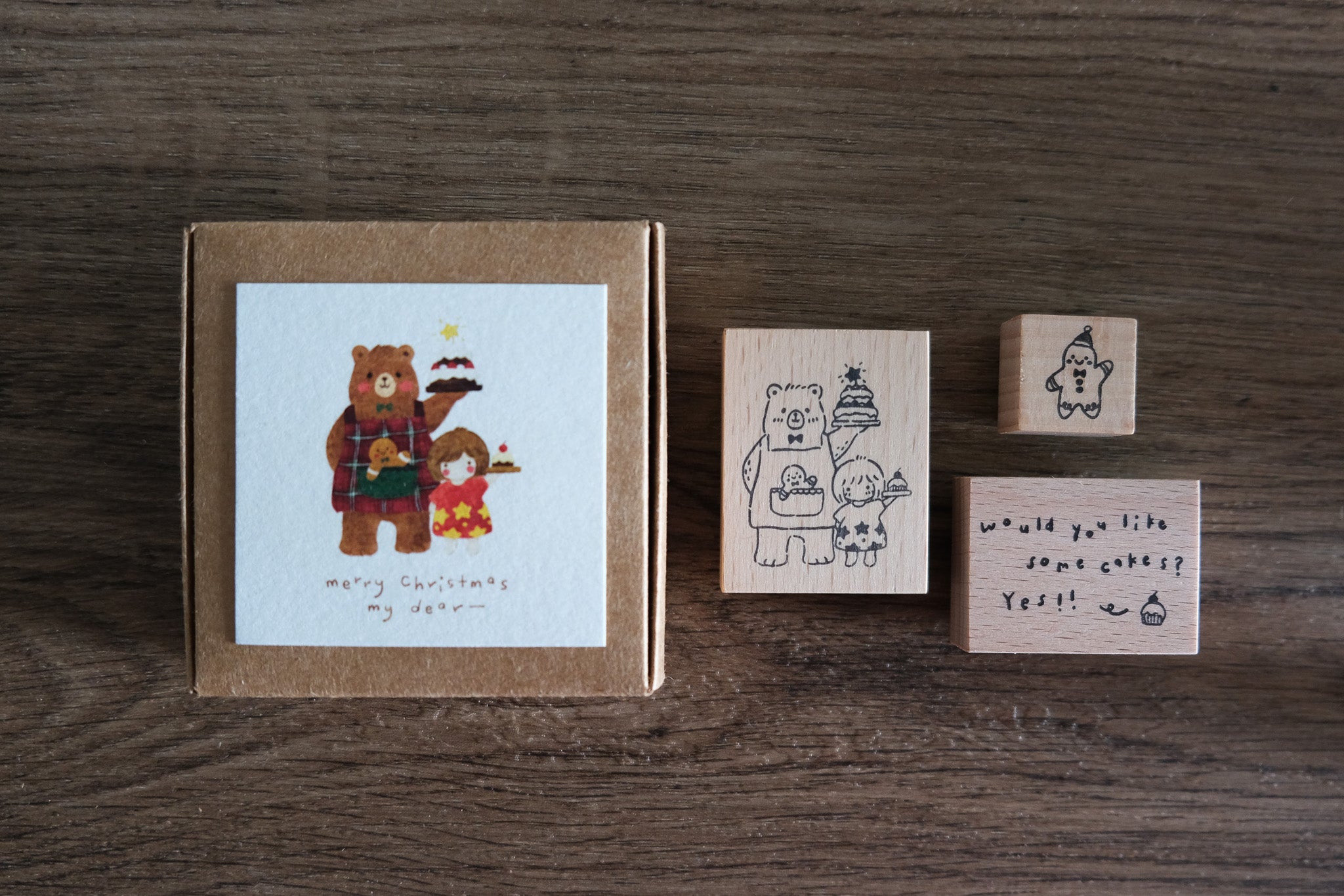 Sweet Christmas Rubber Stamp Set (3 types)