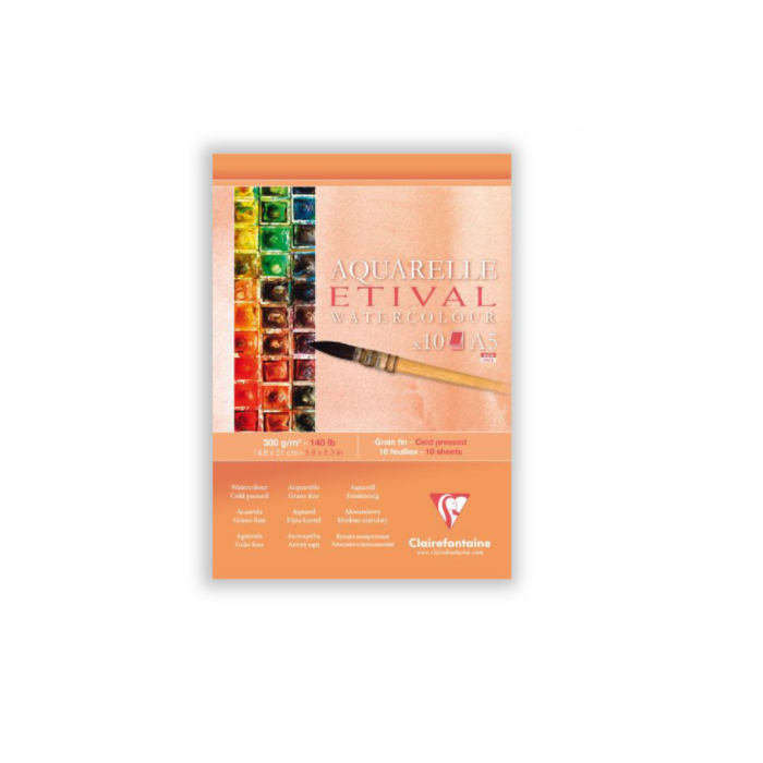 Clairefontaine Etival Watercolour Pad 14.8x21cm - Smidapaper Ikigai Shop