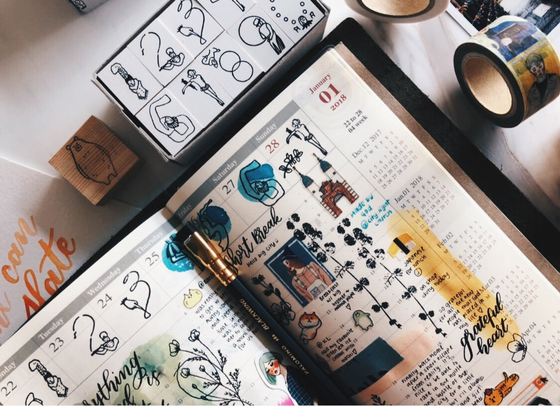 Rakuihana Circus Number Rubber Stamps - Smidapaper Ikigai Shop