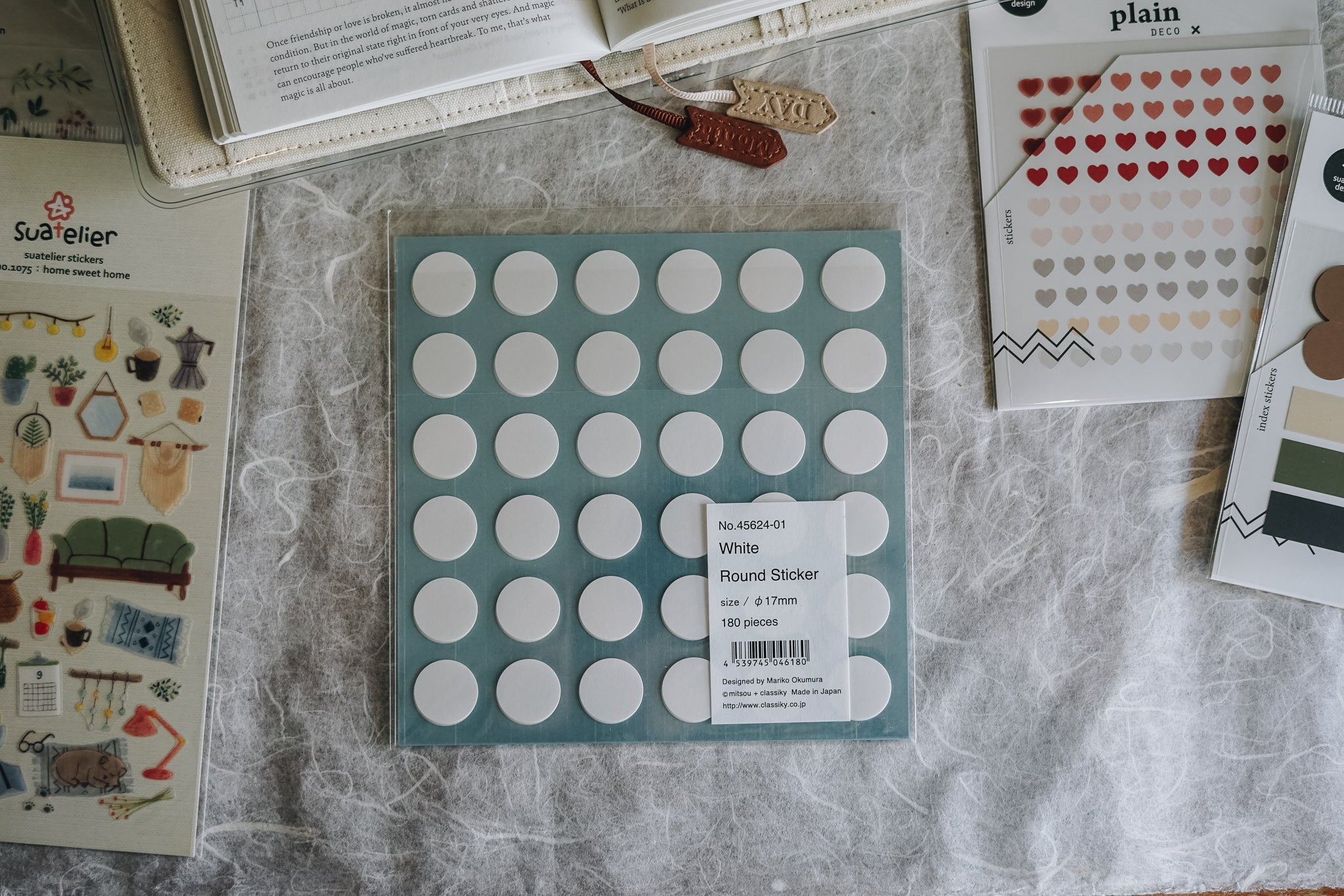 Classiky White Round Sticker 17mm - Smidapaper Ikigai Shop