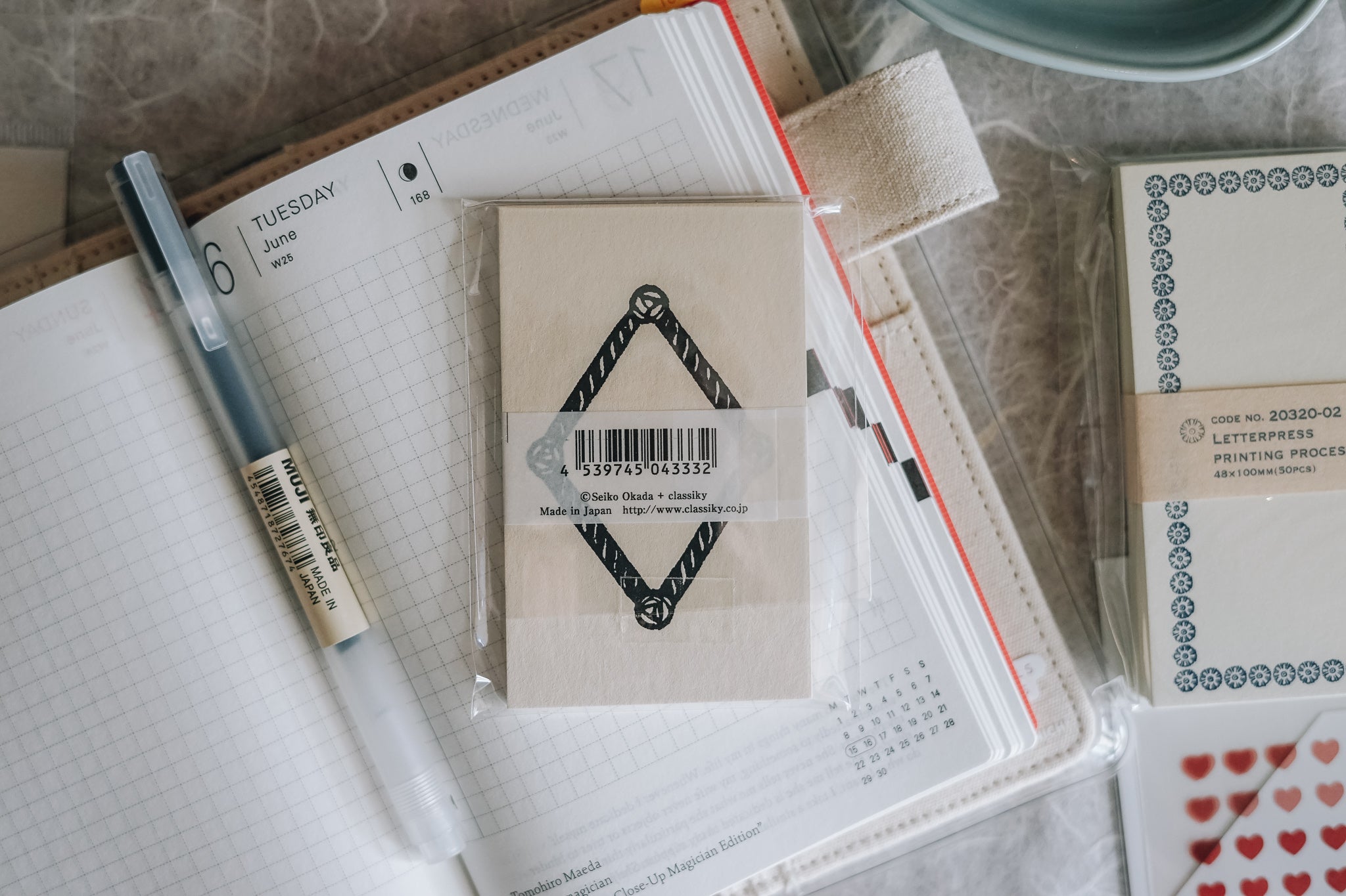 Letterpress Mini Cards: B (2 types) - Smidapaper Ikigai Shop