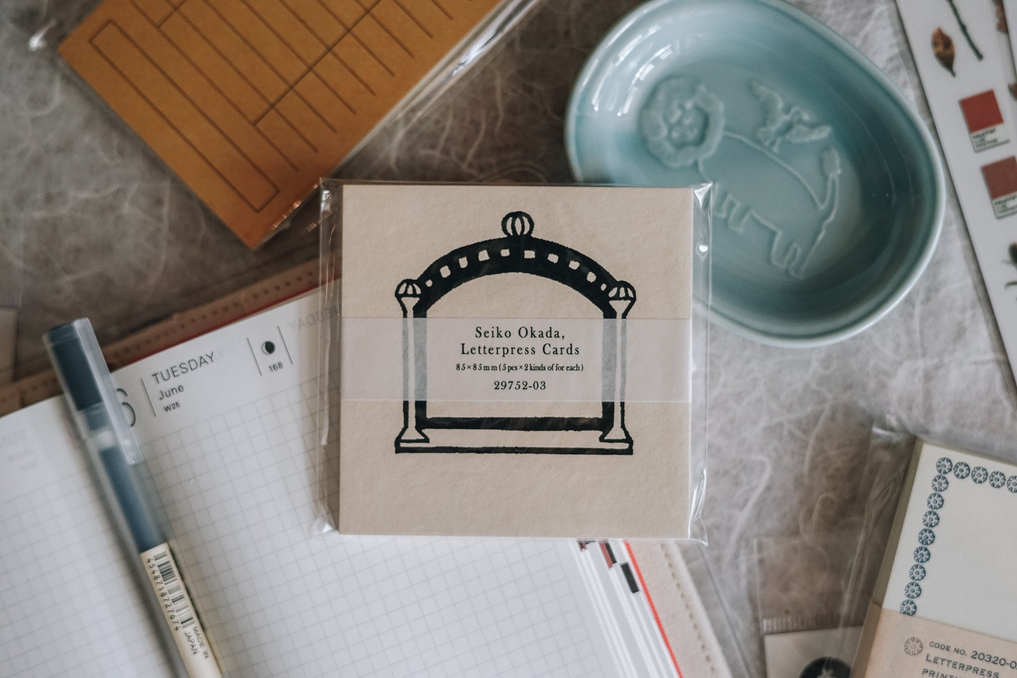 Classiky Letterpress Mini Cards: C (2 types) - Smidapaper Ikigai Shop