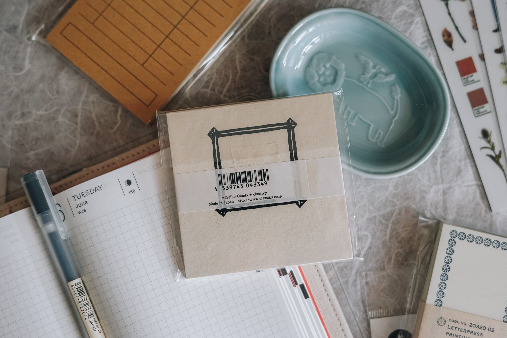 Classiky Letterpress Mini Cards: C (2 types) - Smidapaper Ikigai Shop