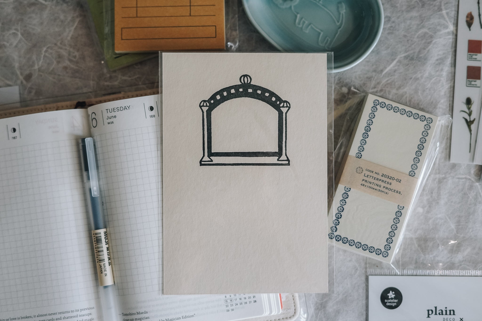 Classiky Letterpress Postcard: E - Smidapaper Ikigai Shop