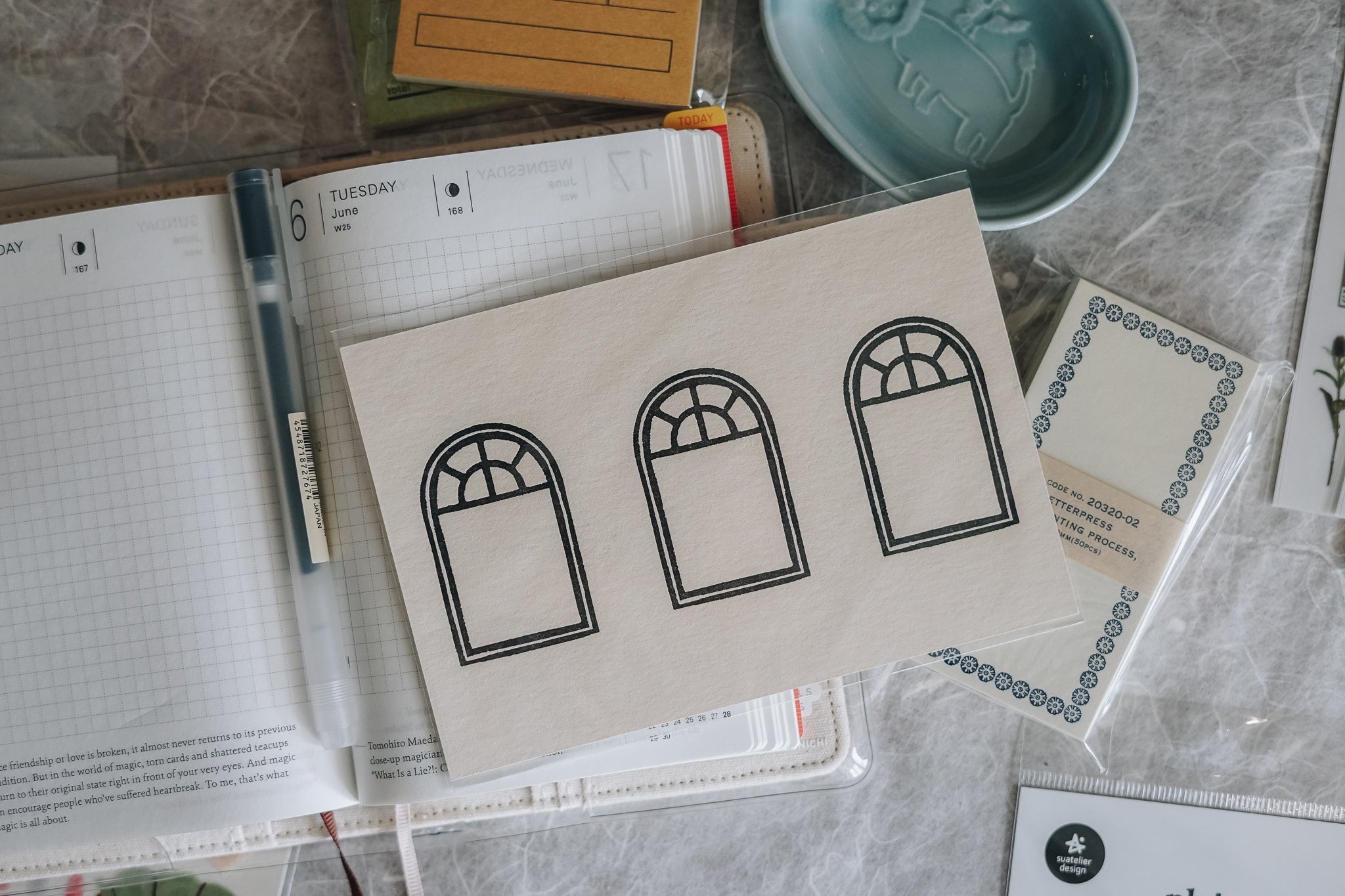 Classiky Letterpress Postcard: A - Smidapaper Ikigai Shop