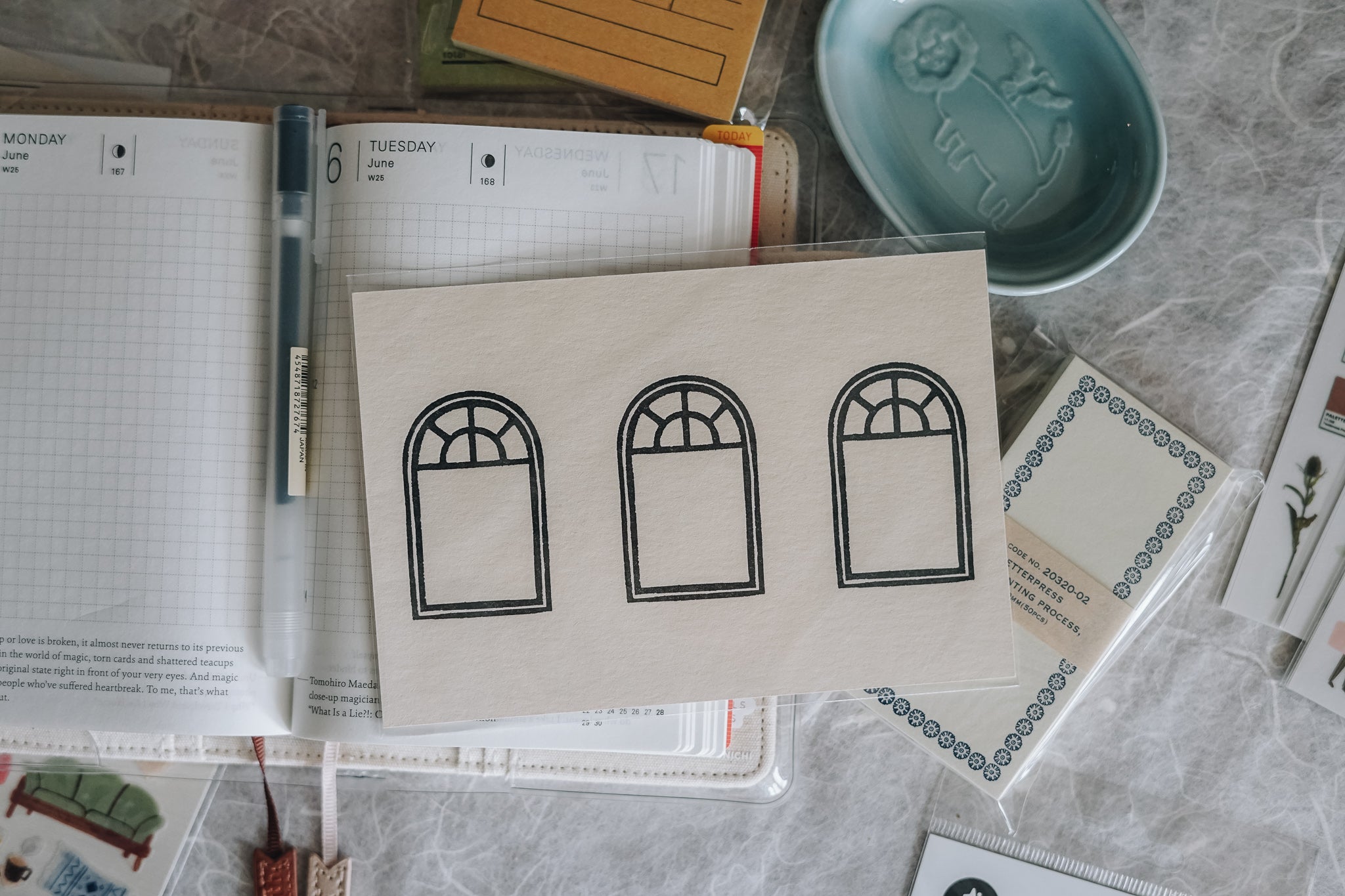 Classiky Letterpress Postcard: A - Smidapaper Ikigai Shop