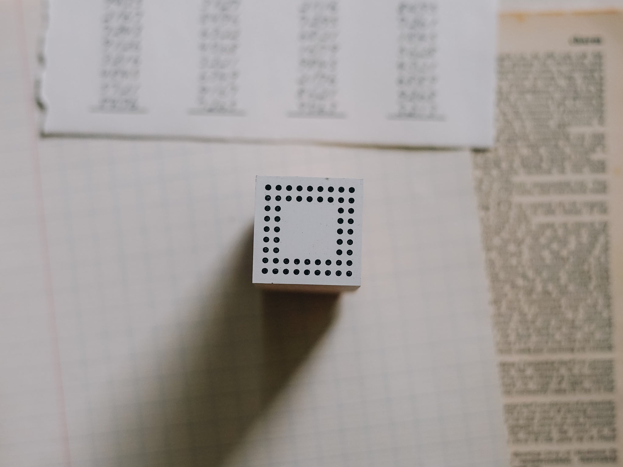 Osco Labo Large Rubber Stamp: Square Double Frame Dots - Smidapaper Ikigai Shop