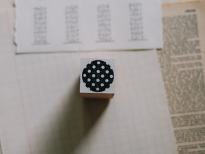 Osco Labo Large Rubber Stamp: Round White Dots - Smidapaper Ikigai Shop