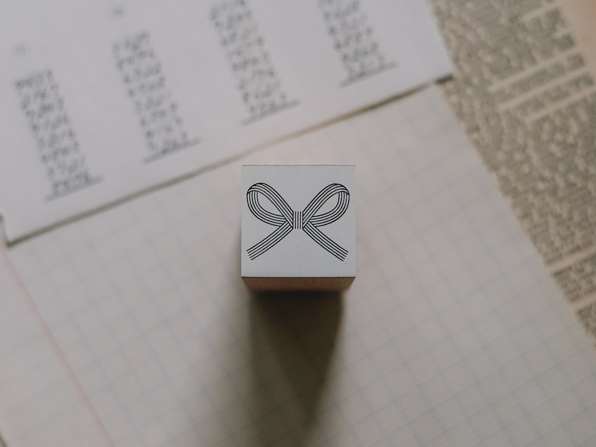Osco Labo Large Rubber Stamp: Mizuhiki Bowknot - Smidapaper Ikigai Shop