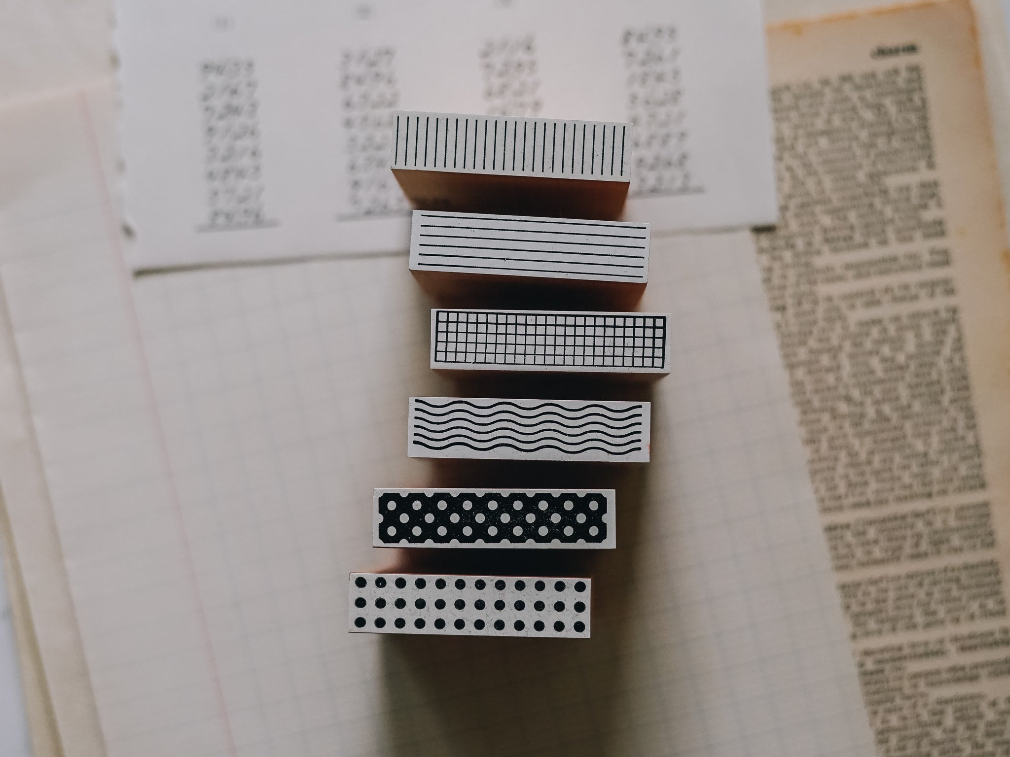 Osco Labo Wide Tape Rubber Stamp: Dots Black - Smidapaper Ikigai Shop