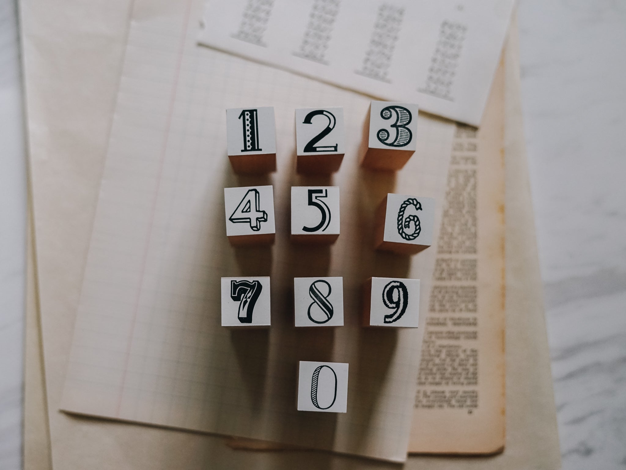 Osco Labo Number Rubber Stamp Set (0-9 set of 10) - Smidapaper Ikigai Shop