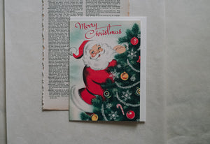 Cavallini & Co. - Merry Christmas Santa Single Greeting Card - Smidapaper Ikigai Shop
