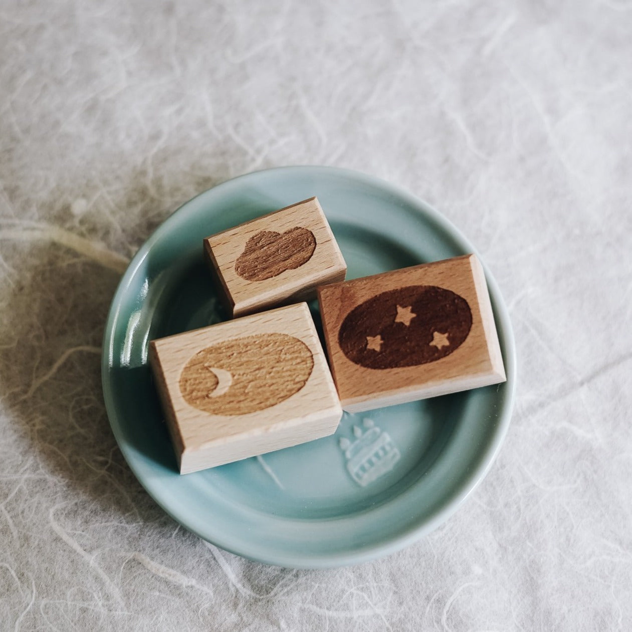 Penny Fei Star, Moon, Cloud Rubber Stamp Set (set of 3) - Smidapaper Ikigai Shop