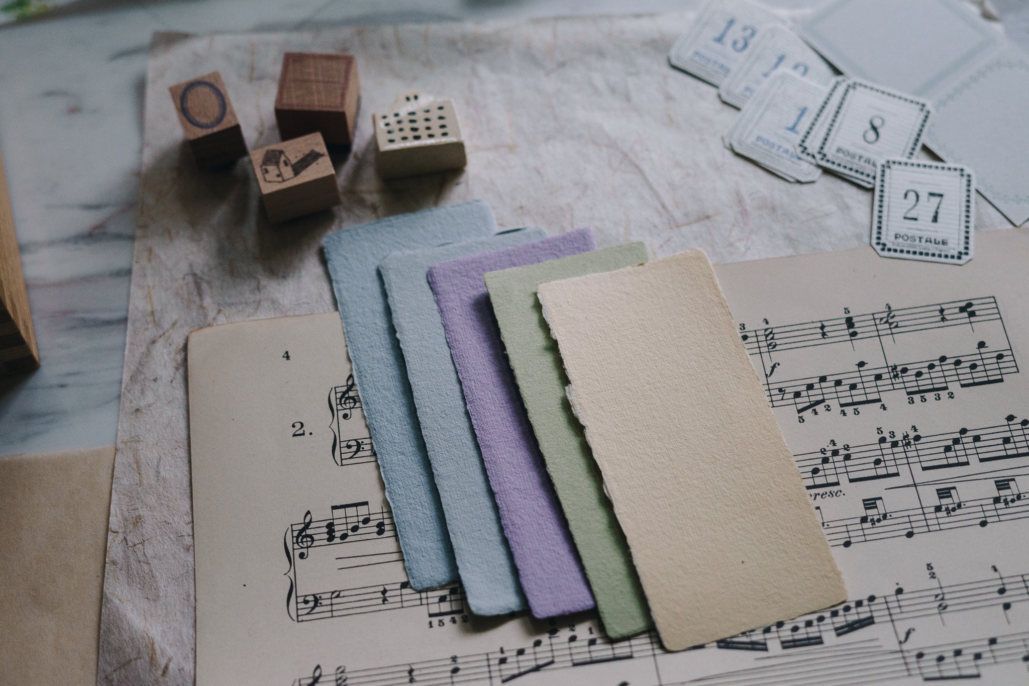 Spring to Summer: Summer Rain Exclusive Handmade Paper Bundle (pack of 5) - Smidapaper Ikigai Shop
