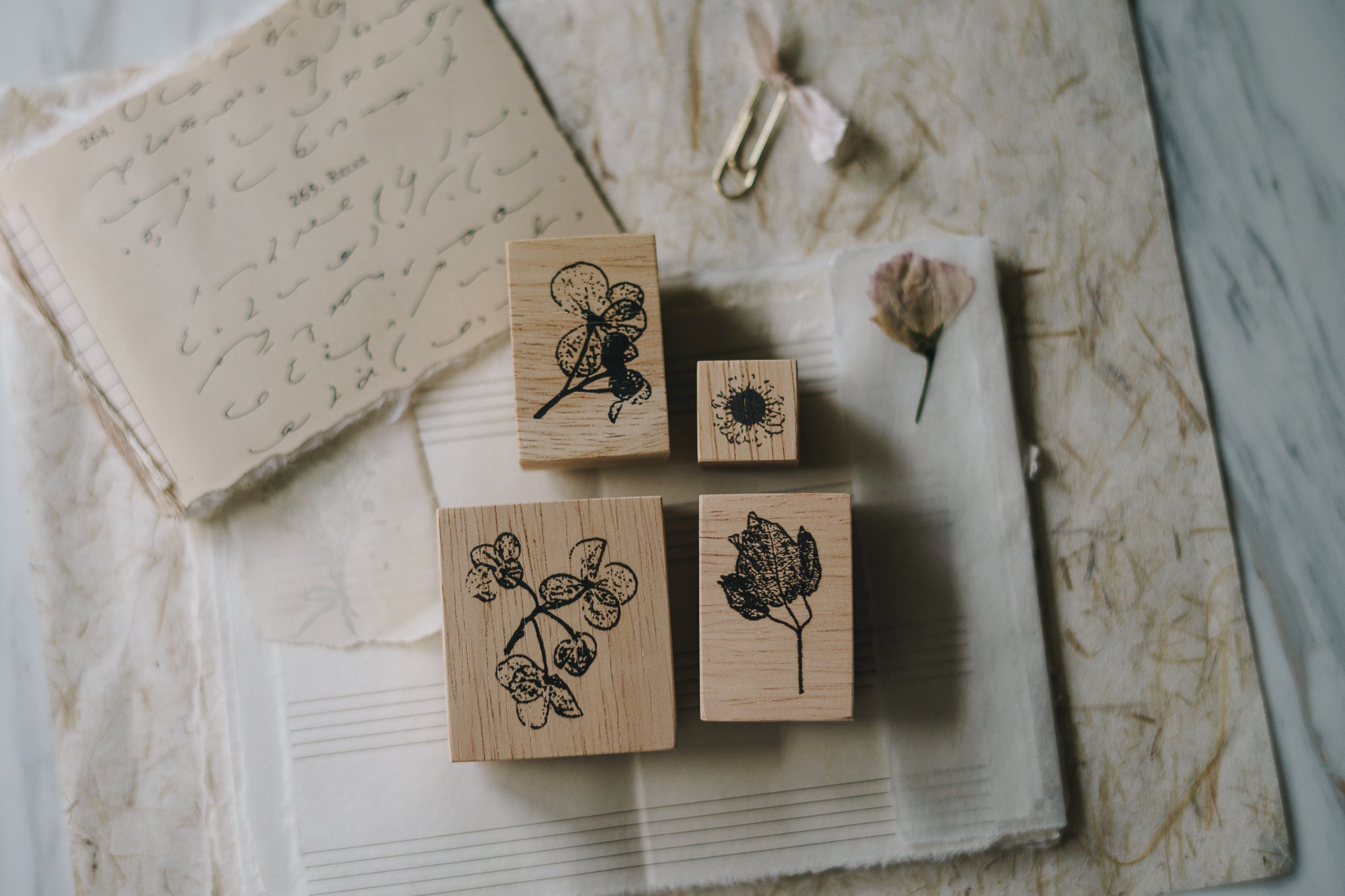 Pressed Flower Rubber Stamp: B - Smidapaper Ikigai Shop