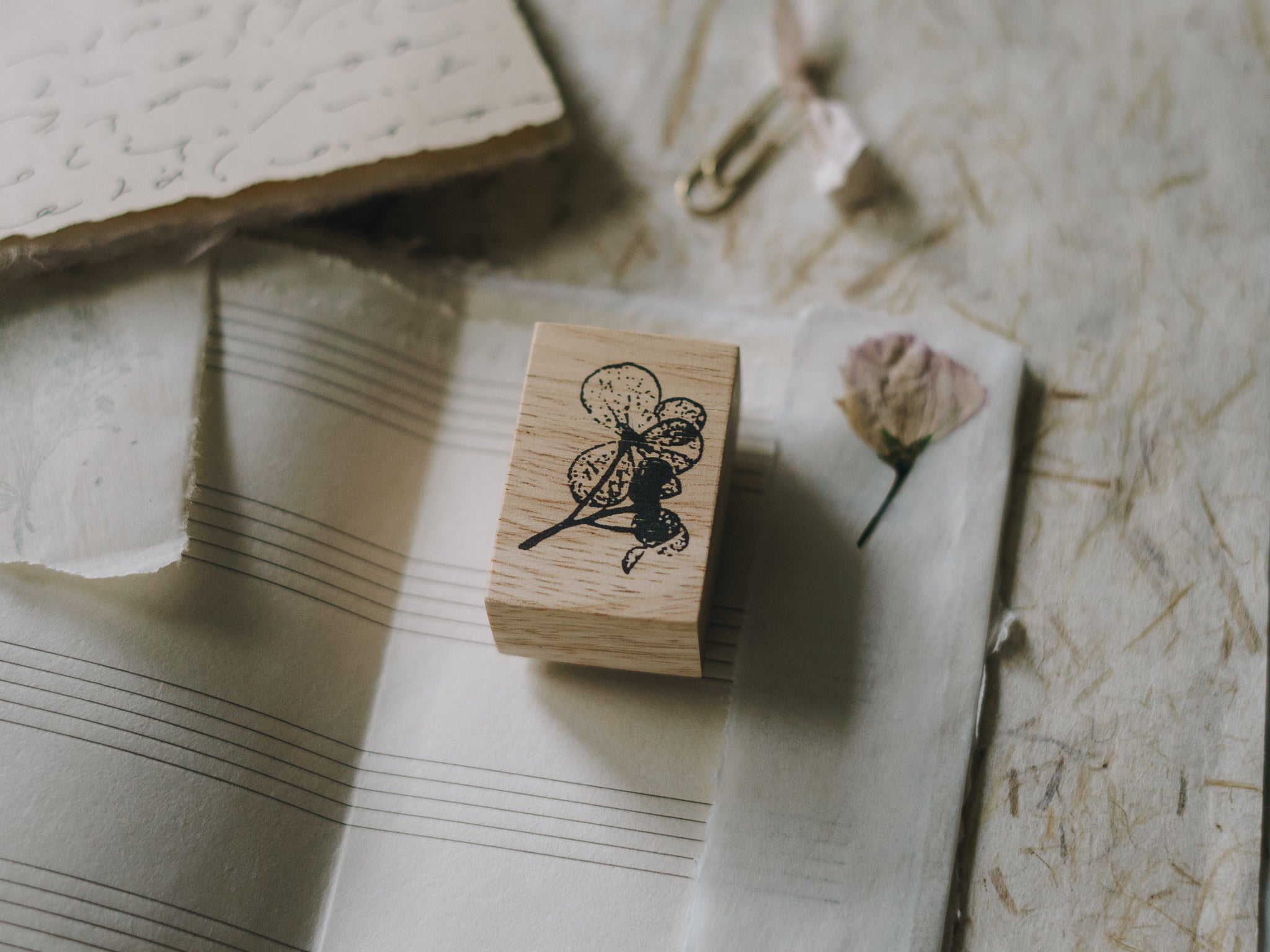 Pressed Flower Rubber Stamp: B - Smidapaper Ikigai Shop