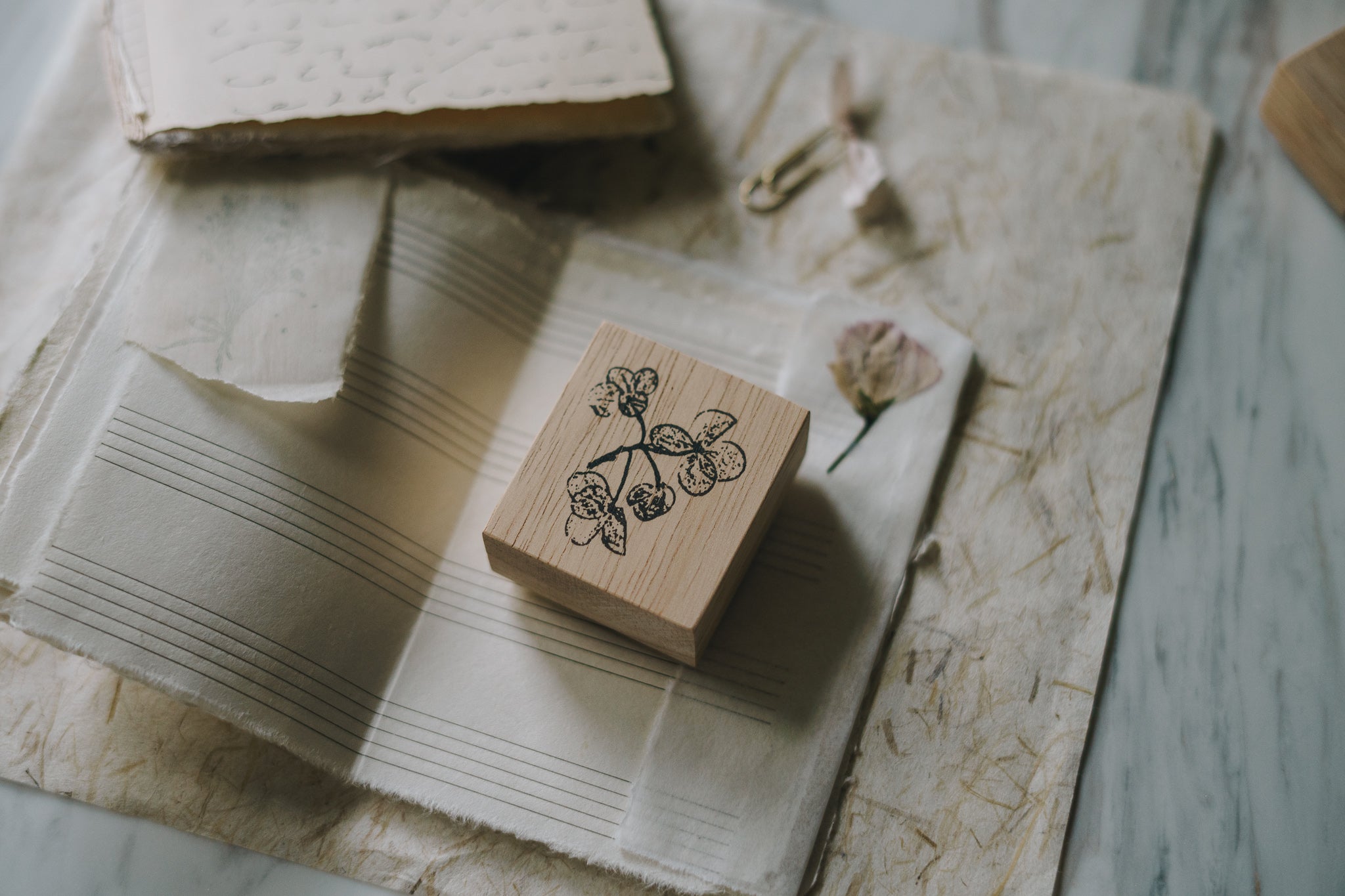 Pressed Flower Rubber Stamp: C - Smidapaper Ikigai Shop