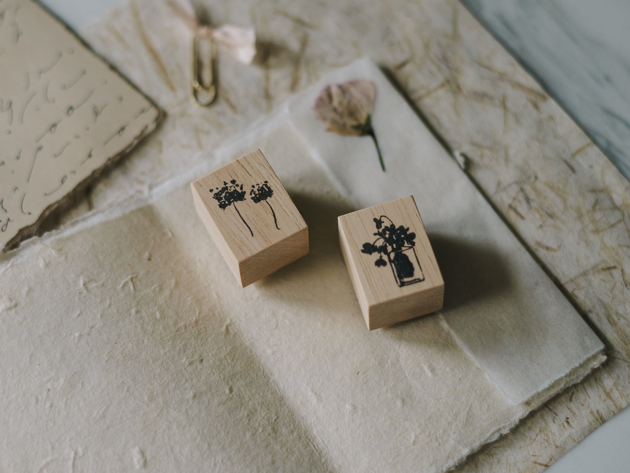Flower Shadow Rubber Stamps: Hydrangea - Smidapaper Ikigai Shop