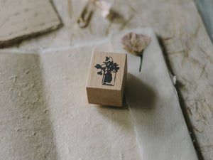 Flower Shadow Rubber Stamps: Flower in the Jar - Smidapaper Ikigai Shop