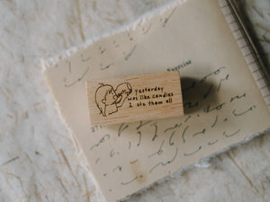 Girl with Candies Rubber Stamps - Smidapaper Ikigai Shop
