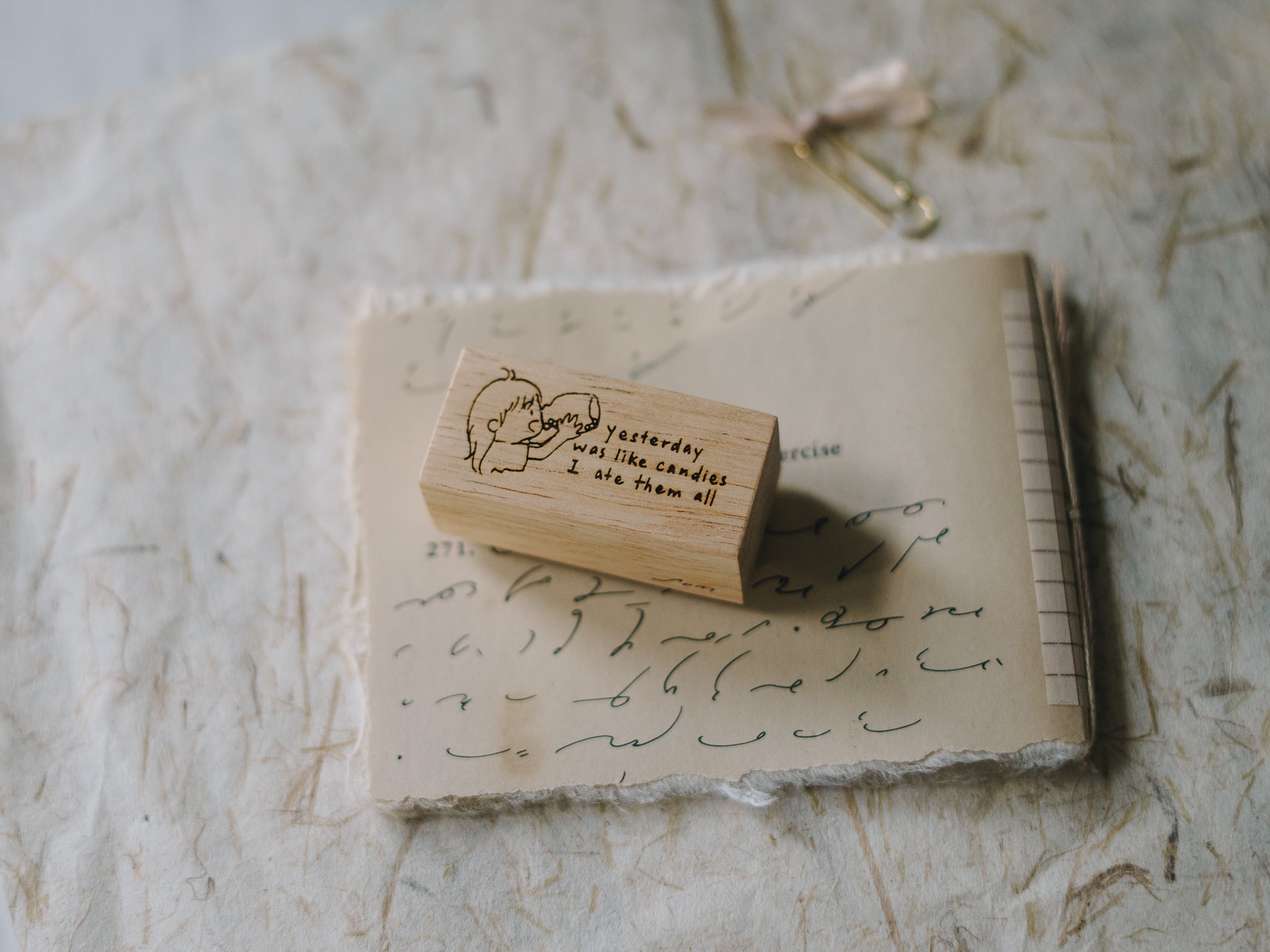 Girl with Candies Rubber Stamps - Smidapaper Ikigai Shop